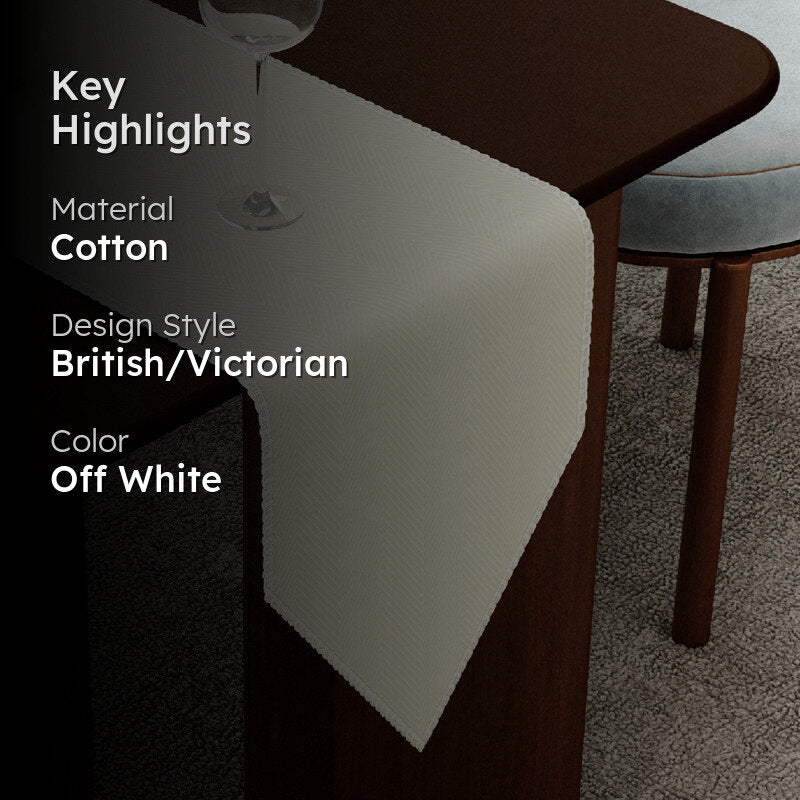Flotrail Cotton Table Runner - Off White media 2