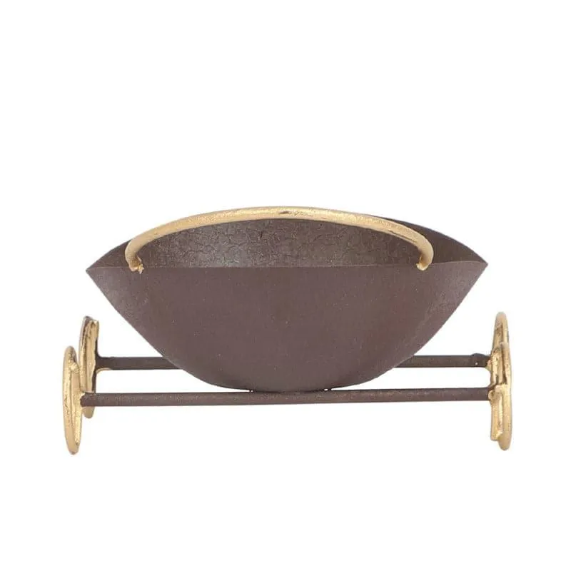 Double Leaf Iron Platter - Brown media 4