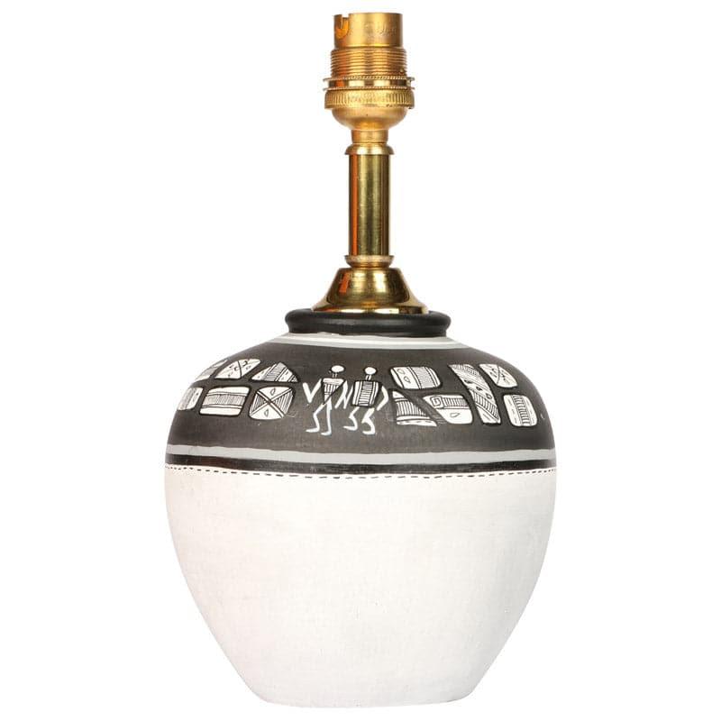 Rishit Terracotta Table Lamp - Black,White media 4