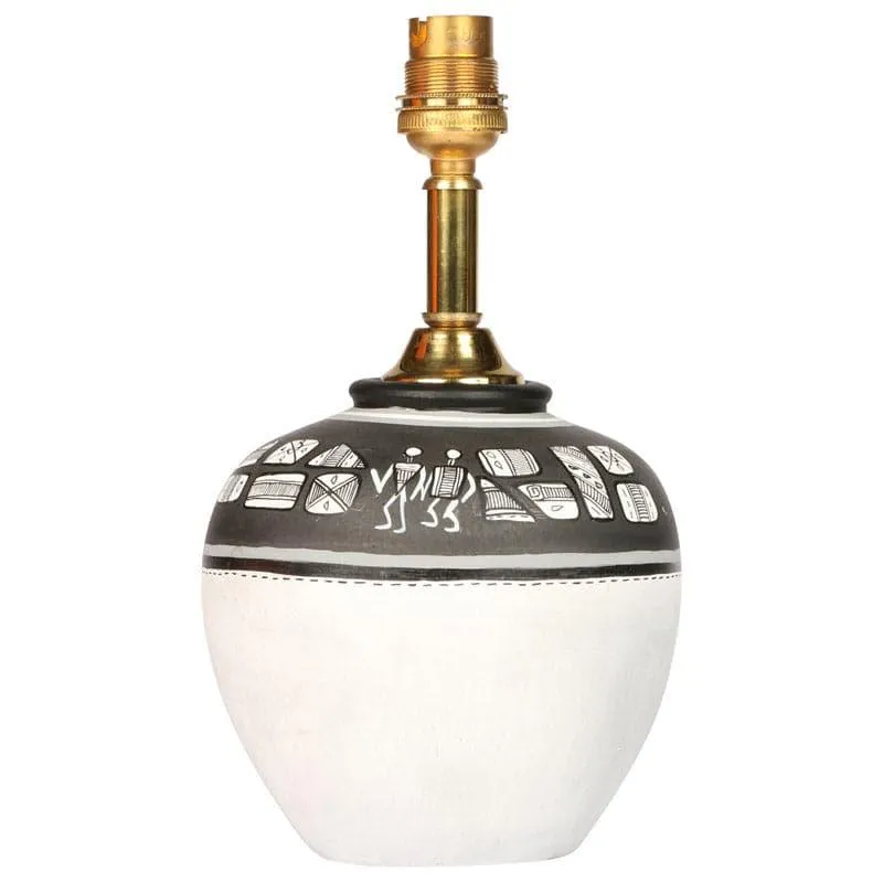 Rishit Terracotta Table Lamp - Black,White media 4