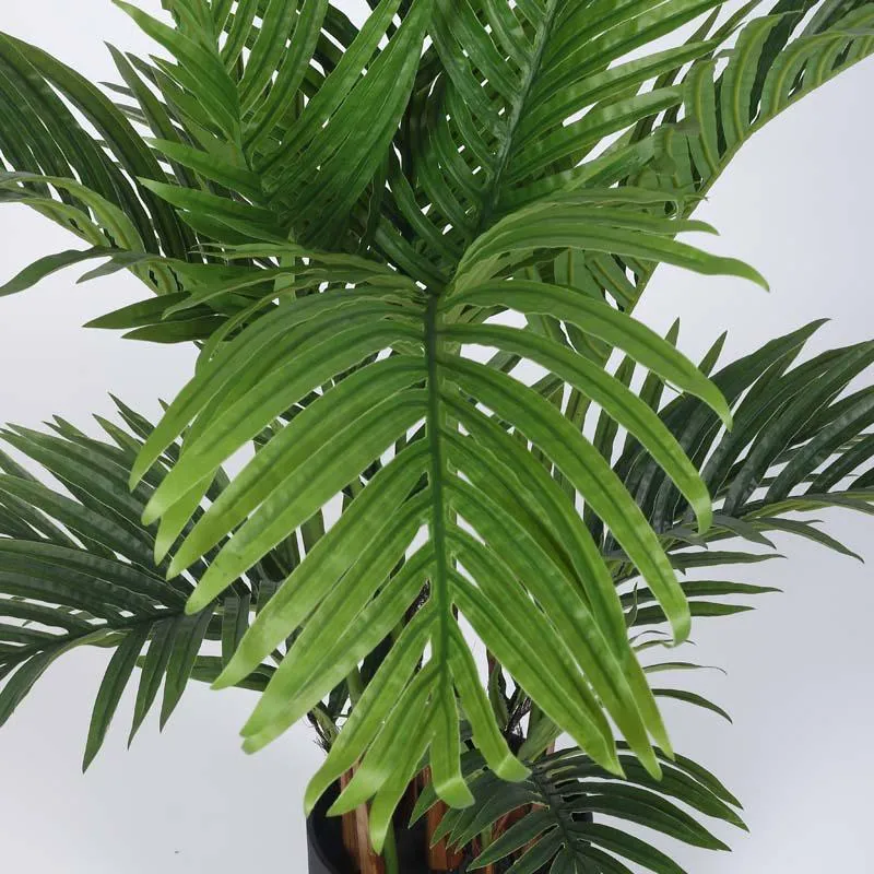 Faux Lush Palm Plant With Black Plastic Pot - 4 Feet media 4
