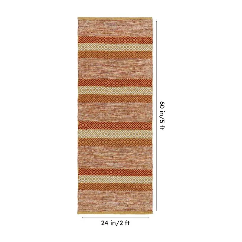 Runelle Cotton Runner Rug - Orange media 7