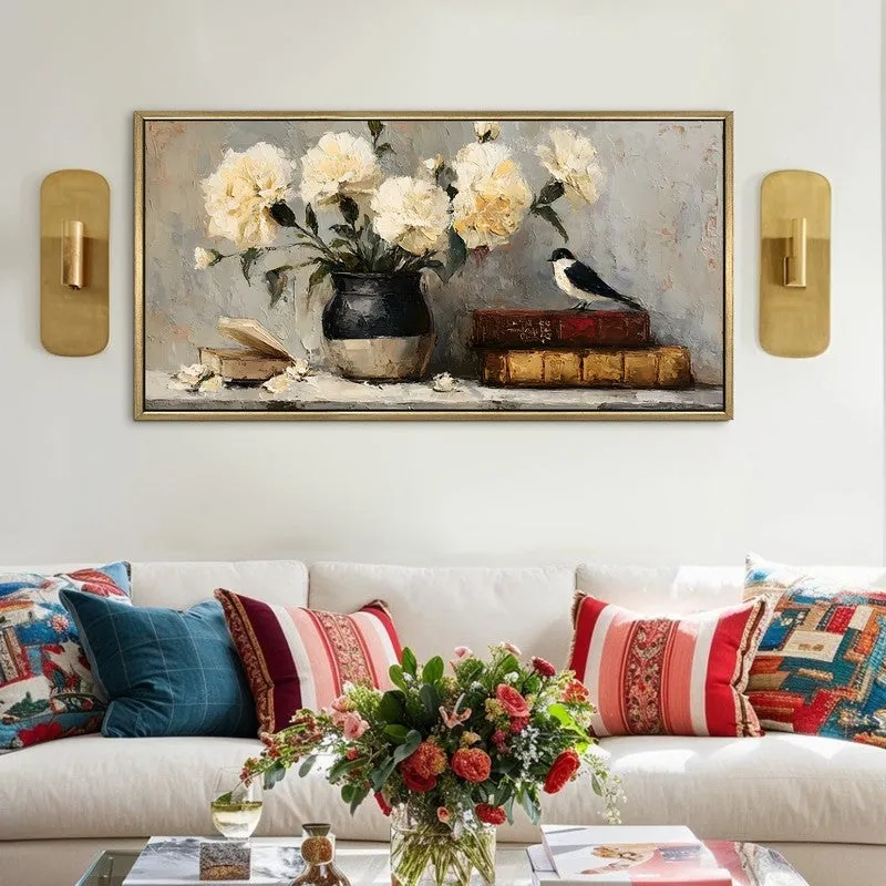 Bloom Haven Canvas Wall Painting With Frame media 1