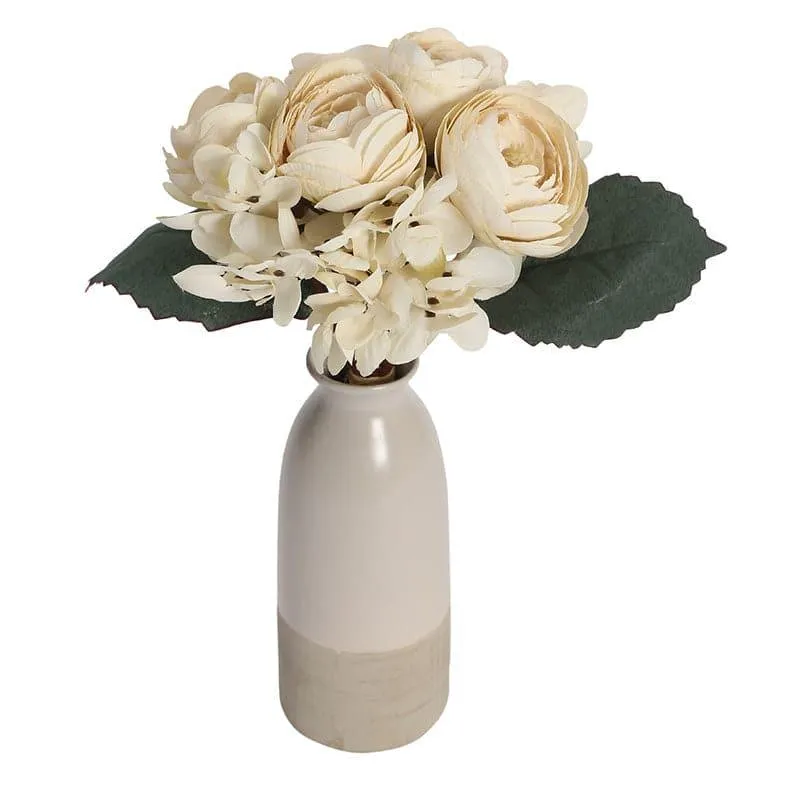 Faux Peonia Floral Bunch - White media 3