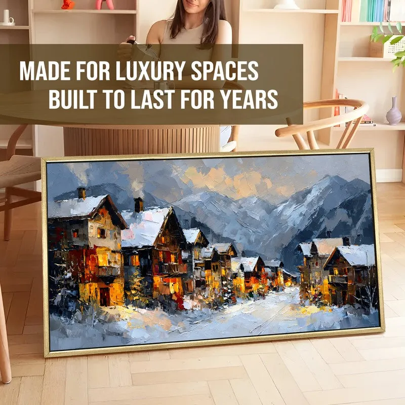 Hearthlight at Dusk Canvas Wall Painting With Frame media 5