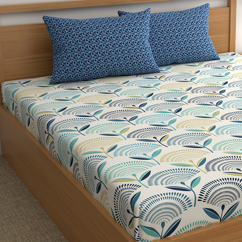 Blooming Ocean Floral Microfiber Microfiber Bedsheet - 150 GSM media 5