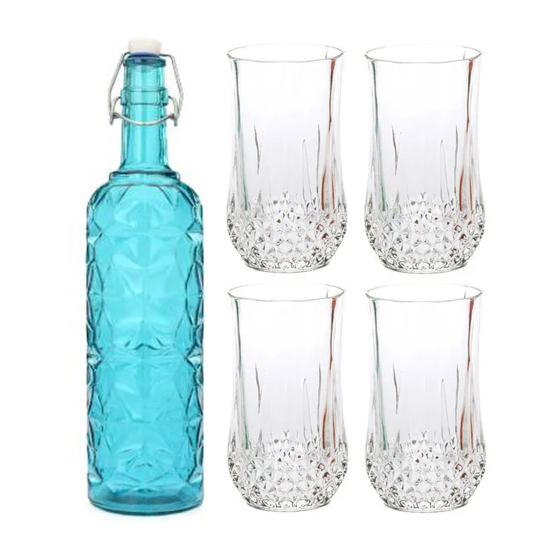 Brevin 1000 mL Water Bottle With 350 mL Glasses - Five Piece Set media 1