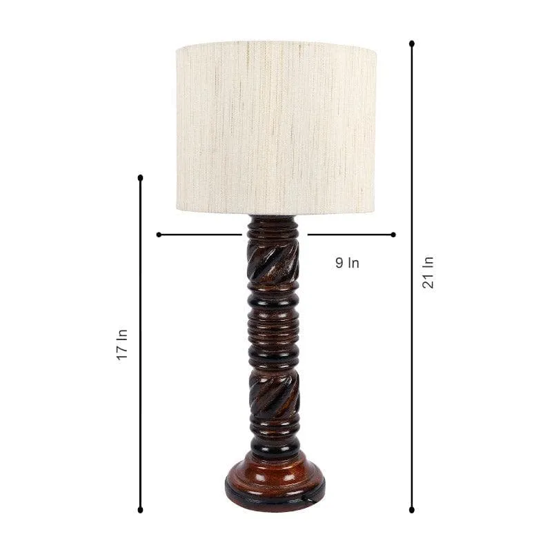 Urbane Jericho Fabric Table Lamp - White,Brown media 6