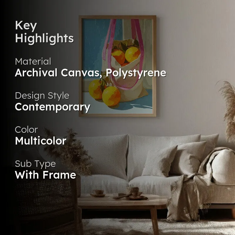 CitrusCharm Canvas Wall Painting - Brown Frame media 2