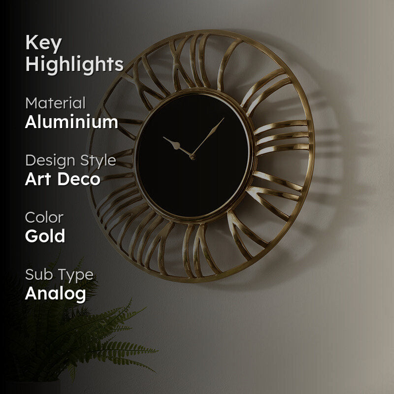 Esha Romanus Wall Clock - Gold media 2