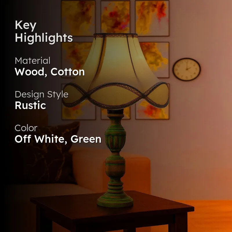 Arvello Myra Wooden Table Lamp - OffWhite media 2