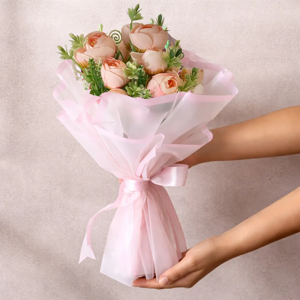 EverBloom Rose Bouquet - Peach media 1
