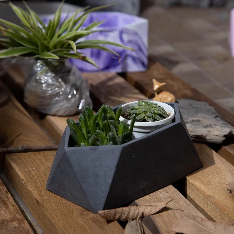 Trapex Concrete Planter - Black media 2
