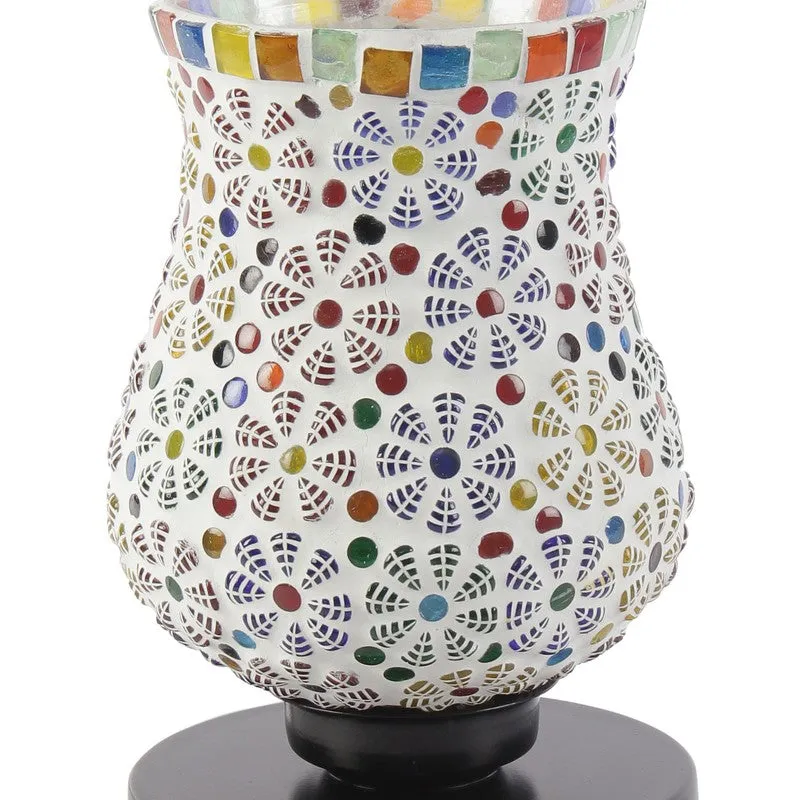 Embervia Mosaic Glass Table Lamp With Wooden Base - Multicolor media 7