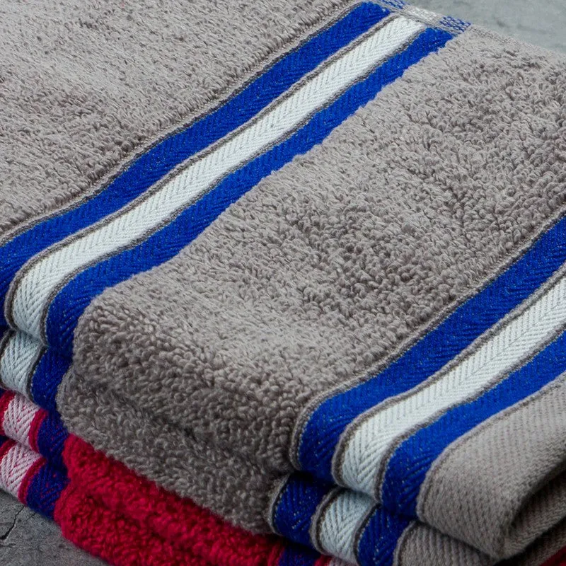 Nautica Dove Dual Down Cotton Hand Towel (Dark Grey & Red) - Set Of Four media 5