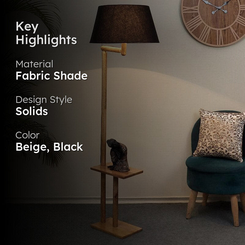 Eartha Enya Floor Lamp With Shelf - Charcoal media 2