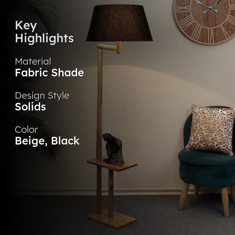 Eartha Enya Floor Lamp With Shelf - Charcoal media 2