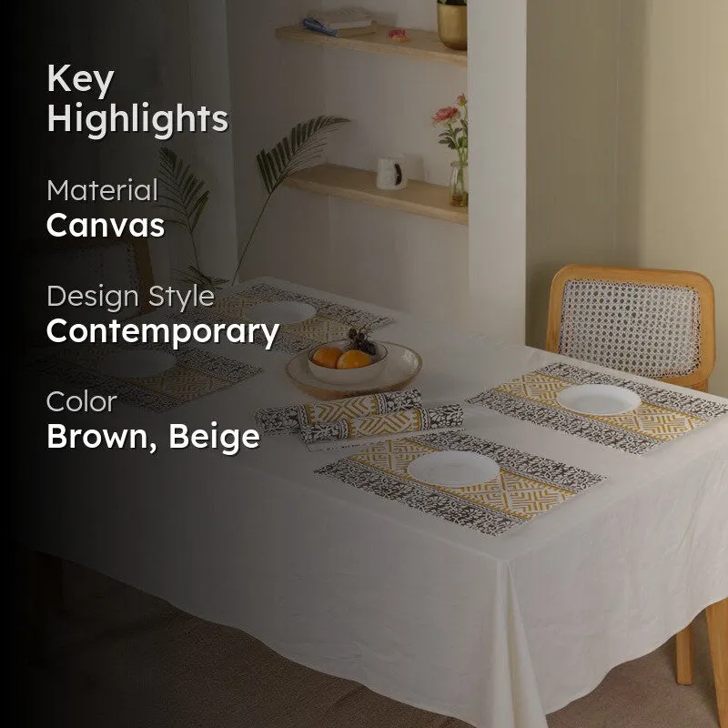 Linear Chic Canvas Table Mats - Set Of Six media 2
