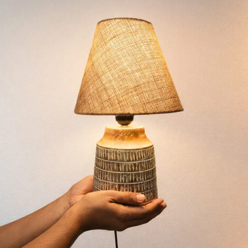 Ember Carve Wooden Table Lamp - Brown media 5