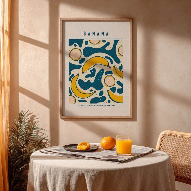 Abstract Fruit Archival Canvas Wall Art - Brown media 5