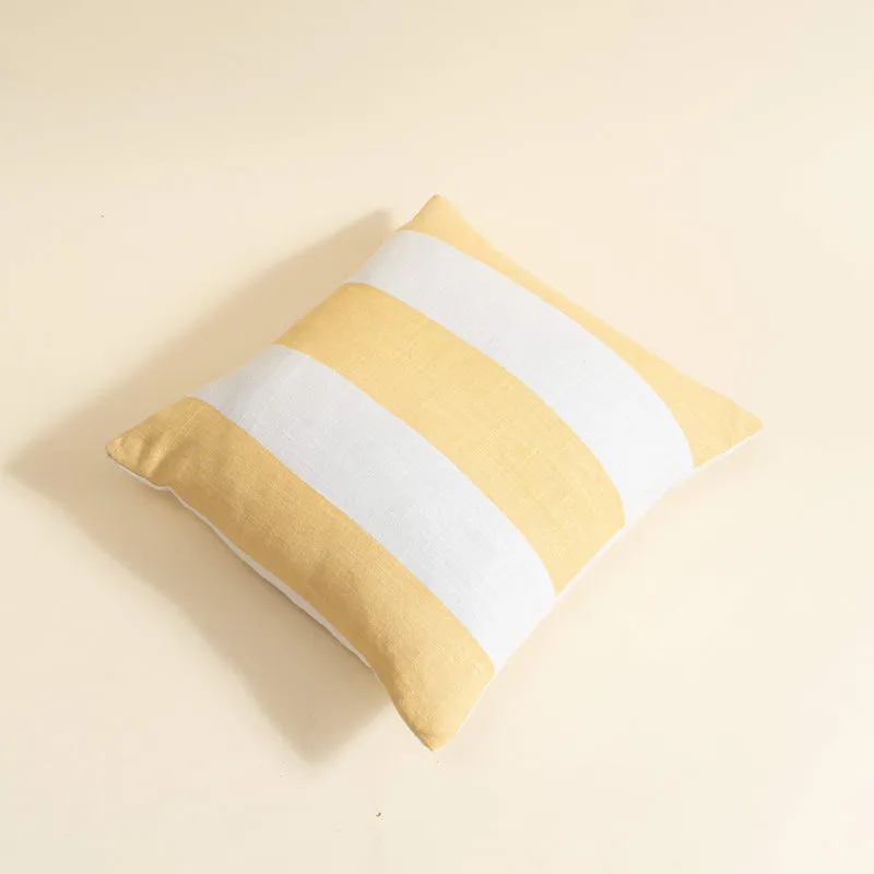 Belen Hand Printed Square Cushion Cover - Yellow media 4