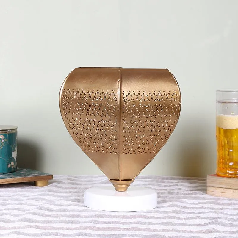 Gitana Glory Metal Table Lamp With White Base - Gold media 3