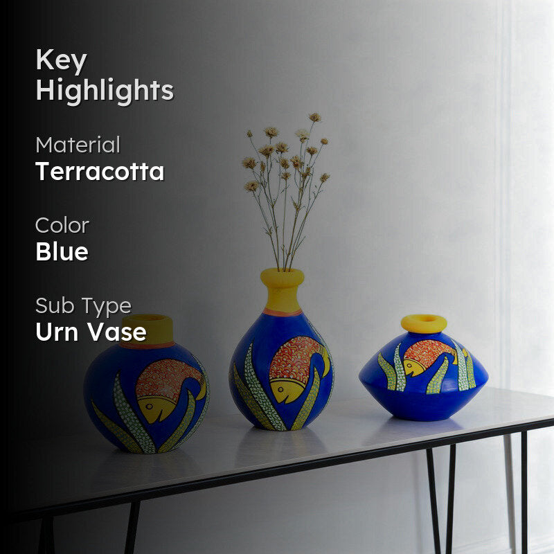 Varaha Terracotta Vase - Three Piece Set media 2