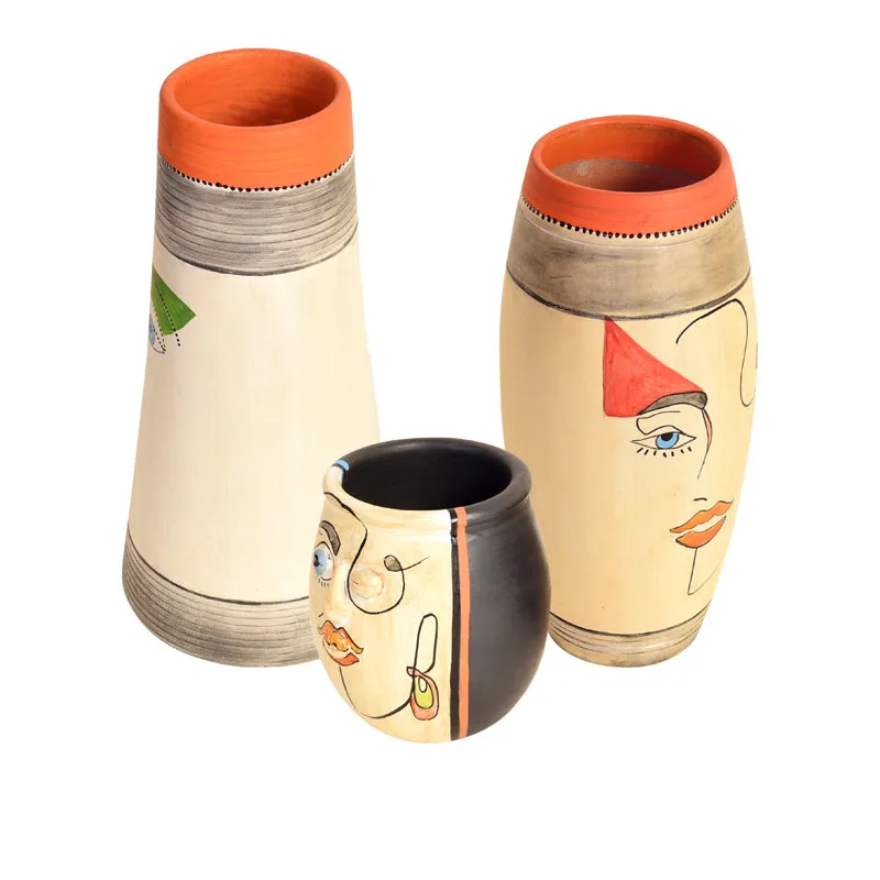 Mohana Terracotta Vase - Set Of Three media 6