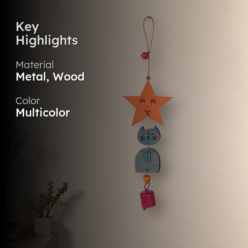 Turquoise Kitty Windchime media 2
