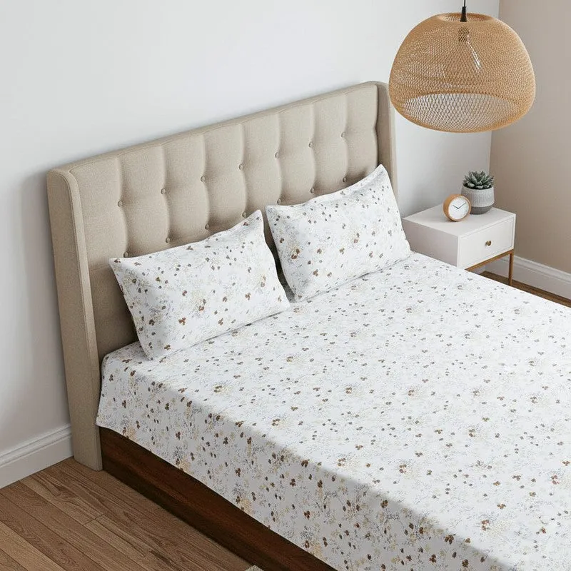 Vishva Floral Cotton Bedsheet (Yellow) - 180 TC media 3
