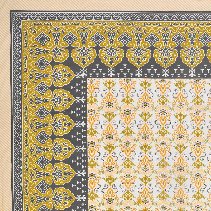 Rajni Cotton Bedsheet (Mustard Yellow) - 180 TC media 6