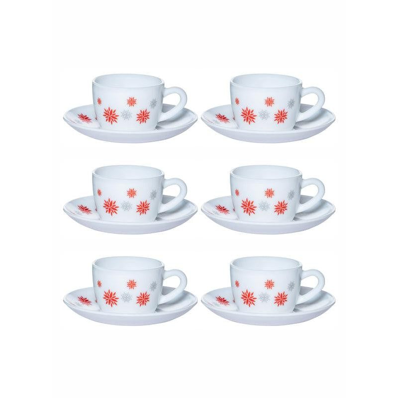 Cello Jemra Floral Cup & Saucer (130 ML) - Twelve Piece Set media 3