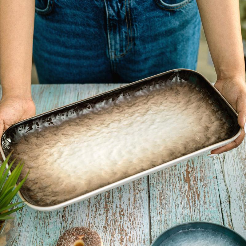 Nomura Rectangle Porcelain Platter - Brown media 3