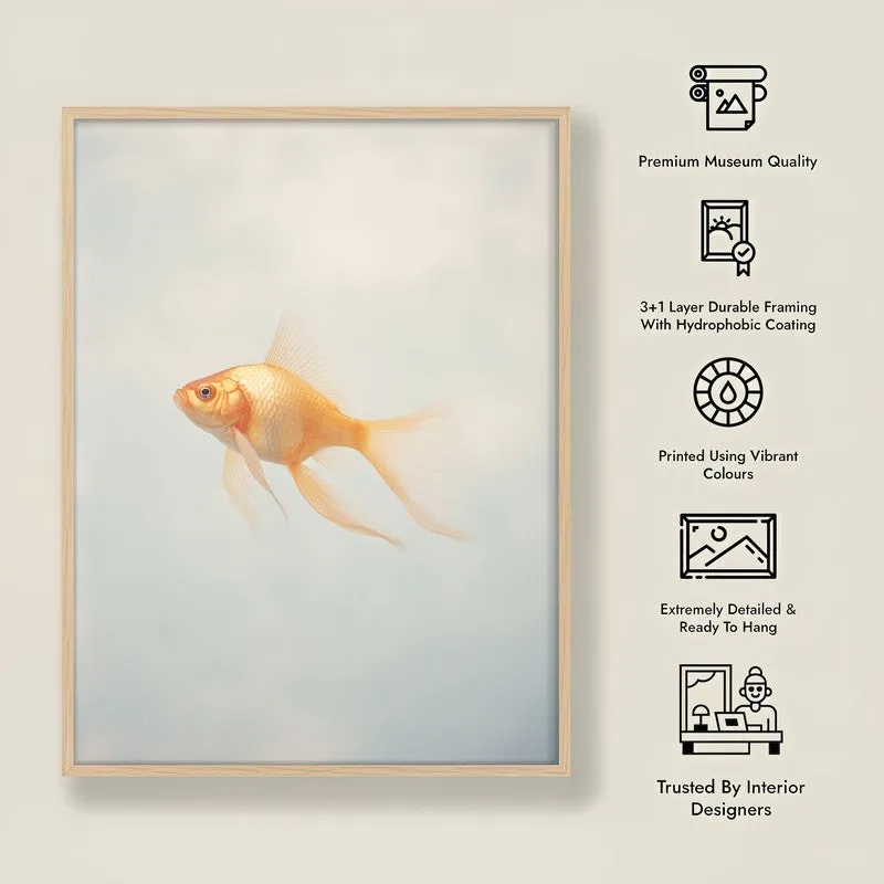 Goldfish Glam Archival Canvas Wall Art - Natural Brown Frame media 8