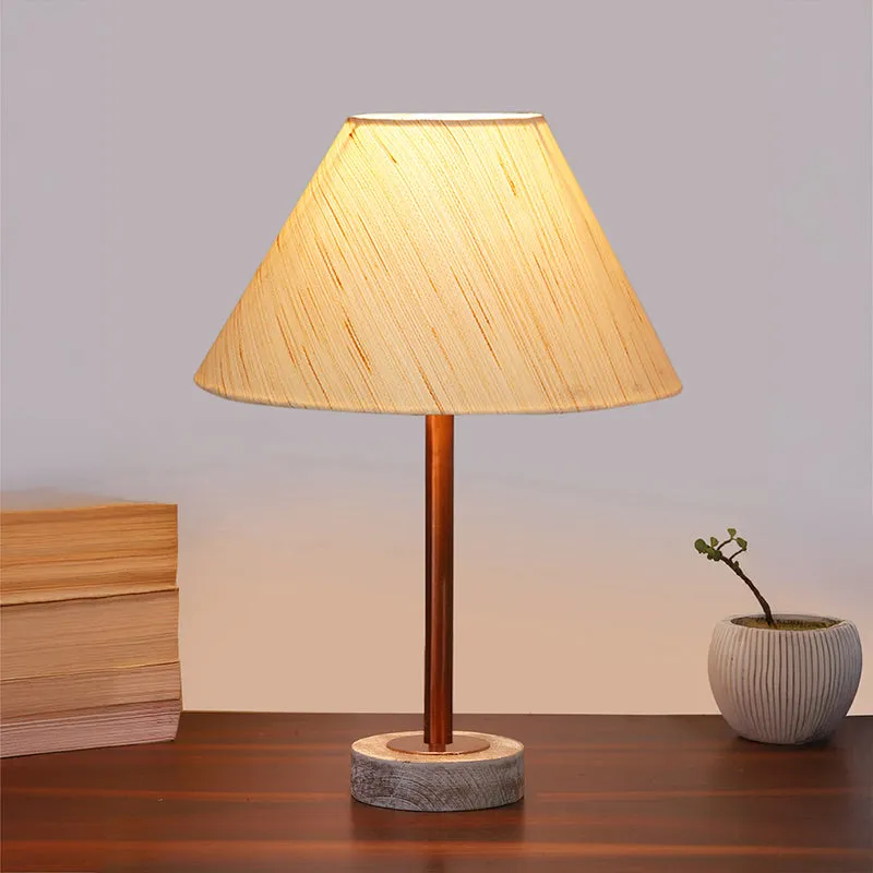 Cotin II Rodin Wooden Table Lamp - OffWhite,Copper,White media 2