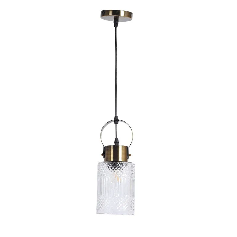 Elvion Textured Pendant Glass Ceiling Lamp media 5