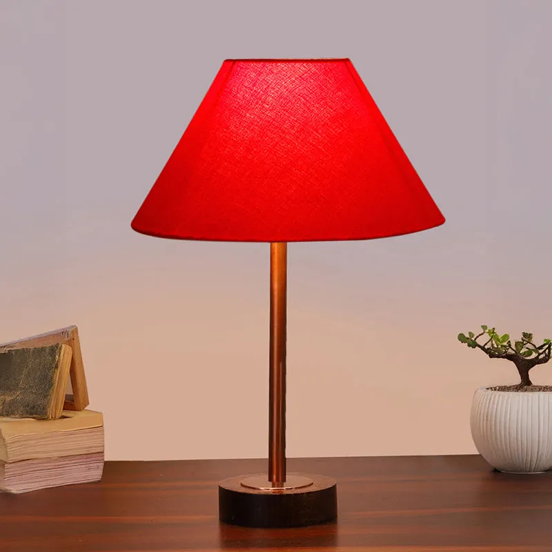 Cotin II Rodin Wooden Table Lamp - Red,Copper,Brown media 2