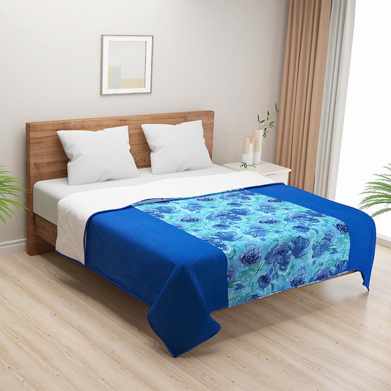 Swayam Beatific Blue Floral Cotton Dohar - 110 GSM