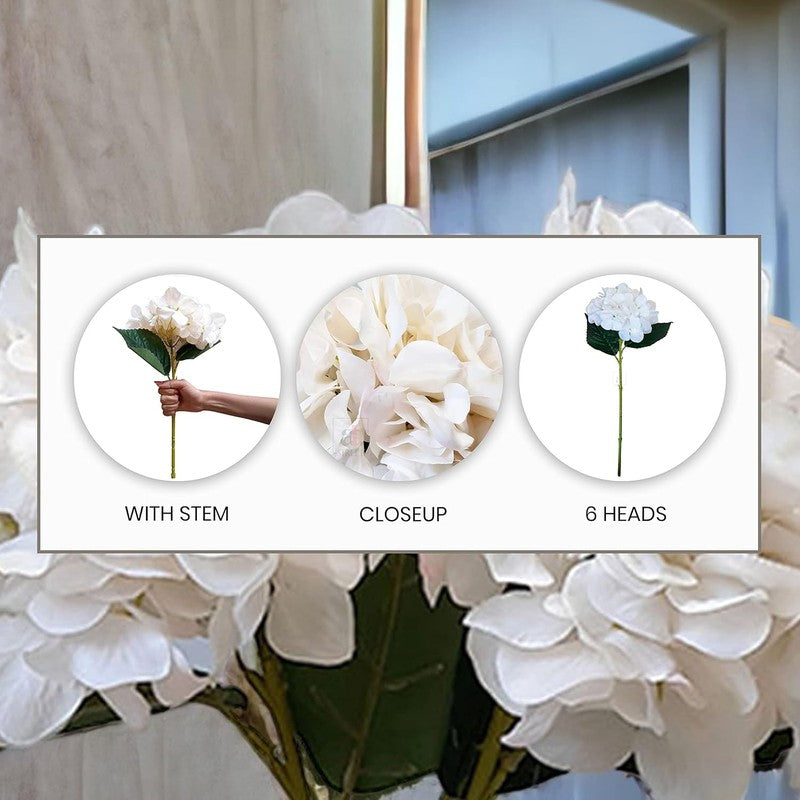 Blossom Hydrangia Artificial Flower - White media 5