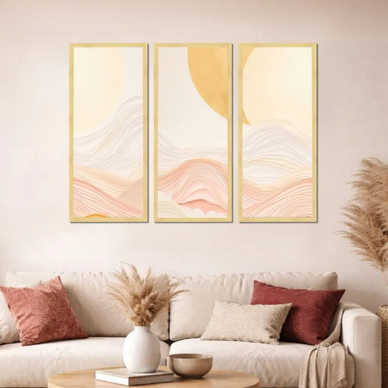 Wavy Hills Wall Painting - Set Of Three media 3