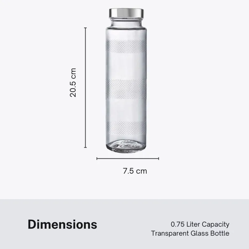 CrystalSip Transparent Glass Bottle (750 mL Each) - Set Of Two media 8