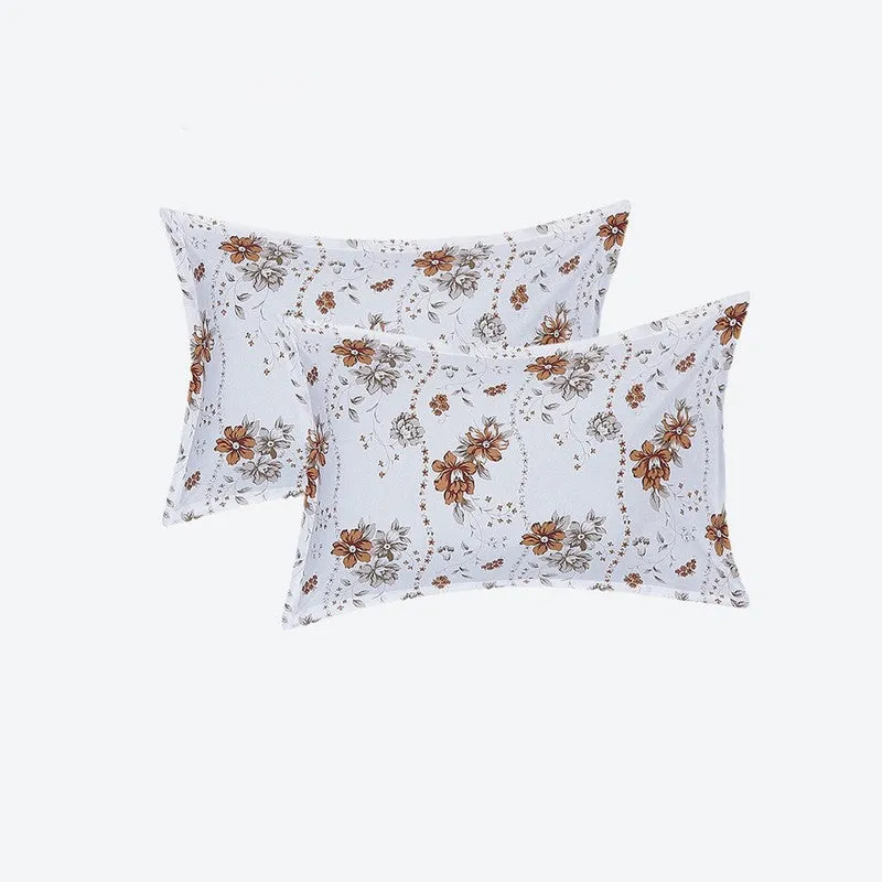 Monte Carlo Petal Matrix Cotton Bedsheet (White,Brown) - 104 TC media 9