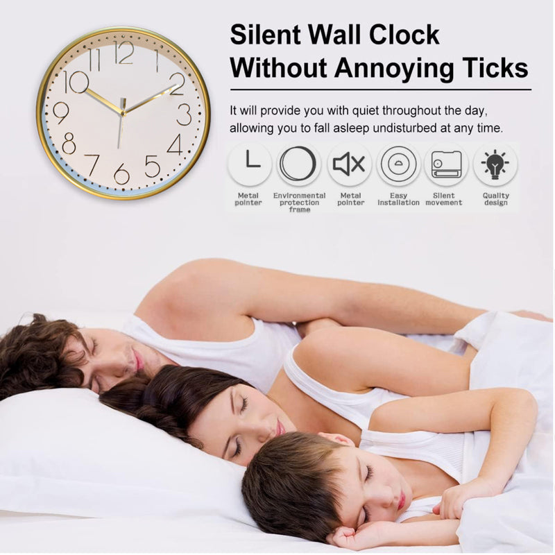 Tynox Analog Wall Clock - Gold, White media 8
