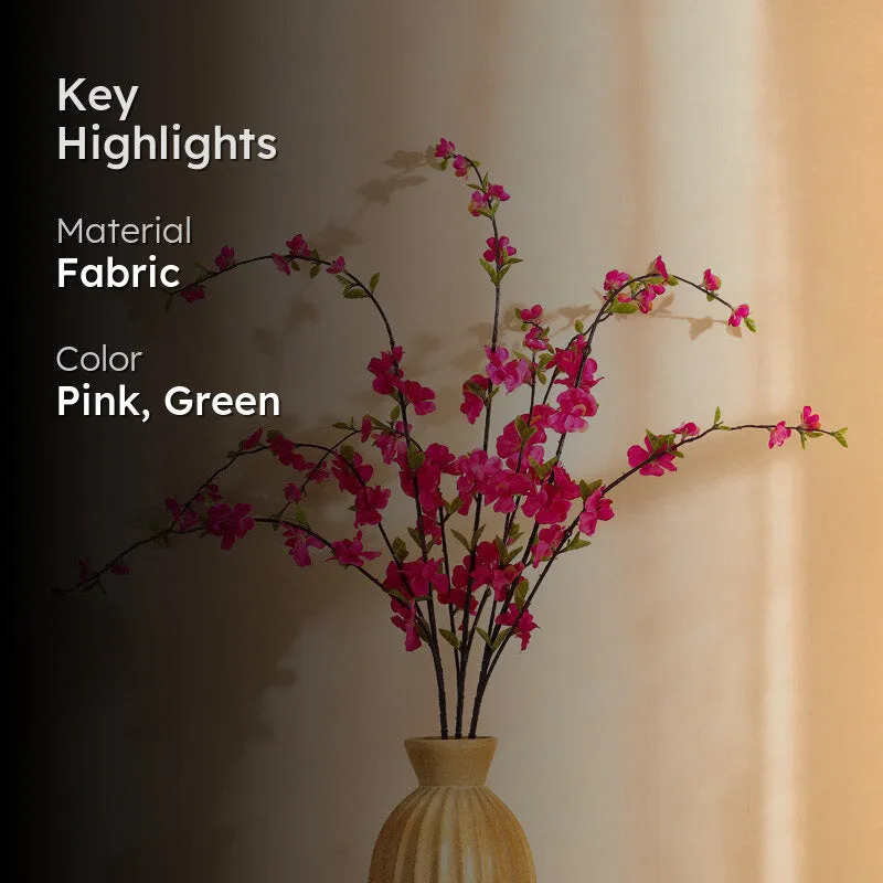 Artificial Realistic Cherry Blossom Flower Stick - Dark Pink - 2