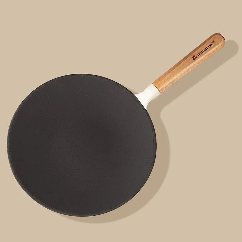 Cumin Co Enamel Cast Iron Roti Tawa - White media 4