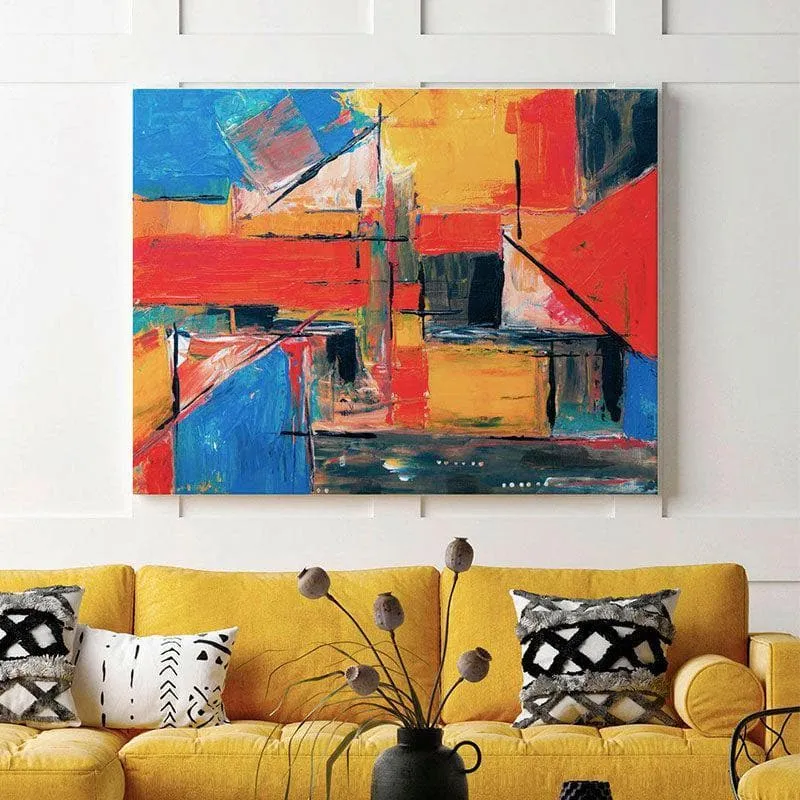 Abstract Square boxes Canvas Painting - Gallery Wrap media 1