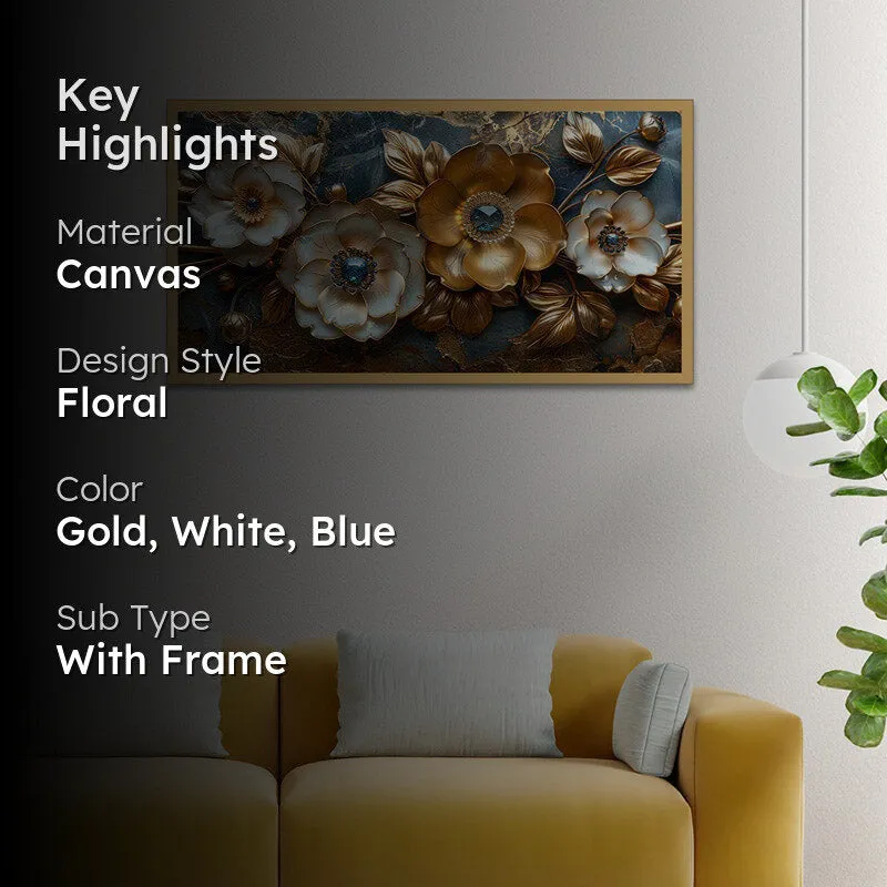 Kismet Metallica Flora Canvas Wall Painting media 2