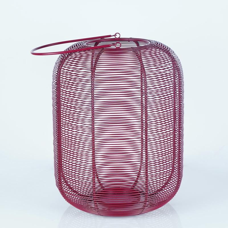 Woven Glow Painted Metal Table Lamp - Pink media 5