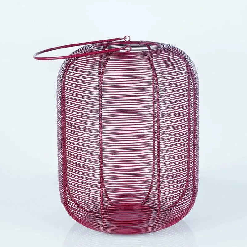 Woven Glow Painted Metal Table Lamp - Pink media 5