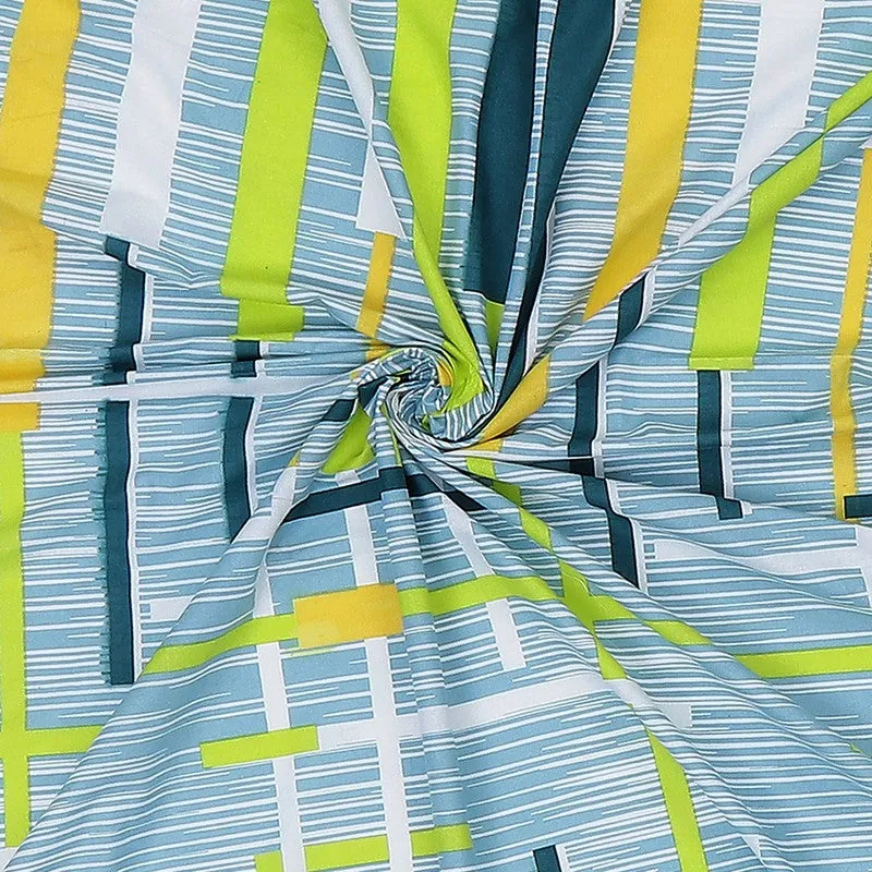 Monte Carlo Flow Stripe Cotton Bedsheet (Blue) - 104 TC media 9